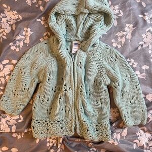 Old Navy Mint Green Knit Zip-Up Hoodie